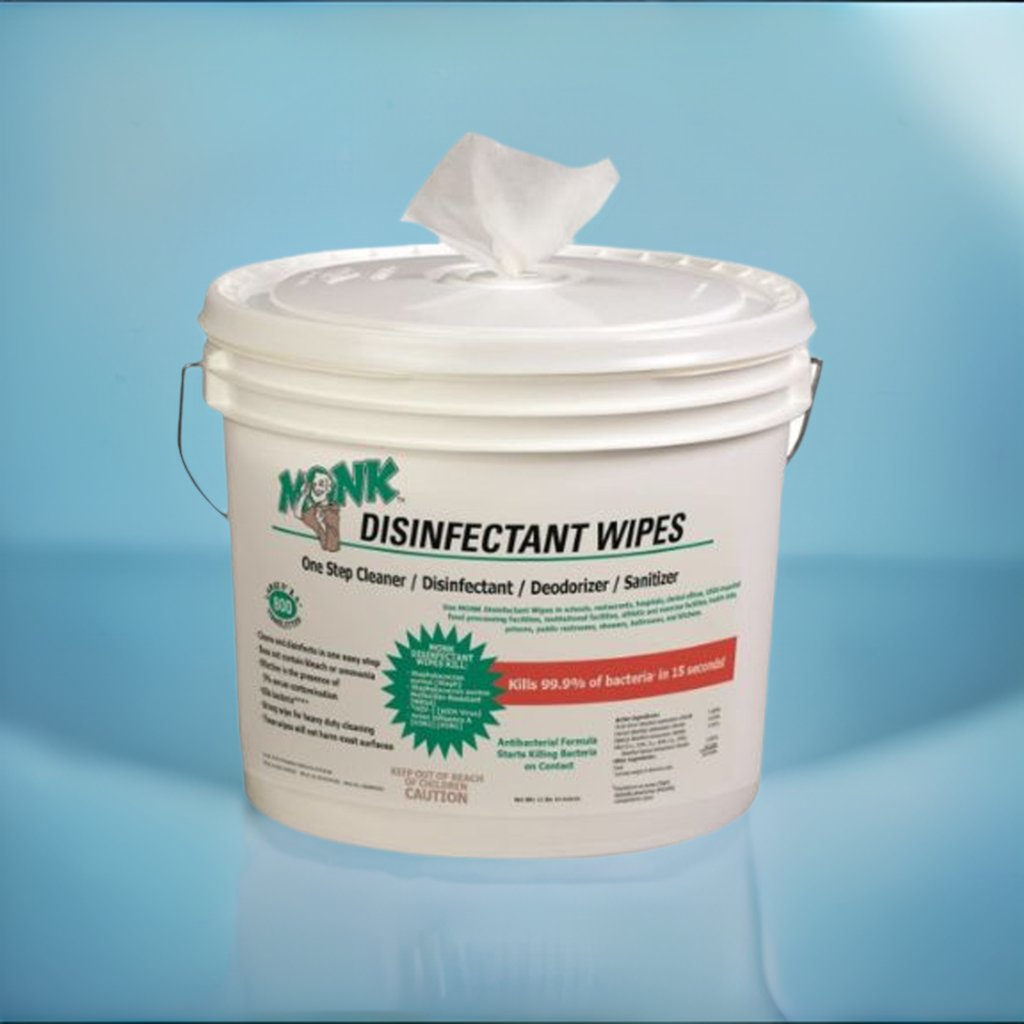 Monk Disinfectant Wipes - 800 ct bucket - Wiping Rag World