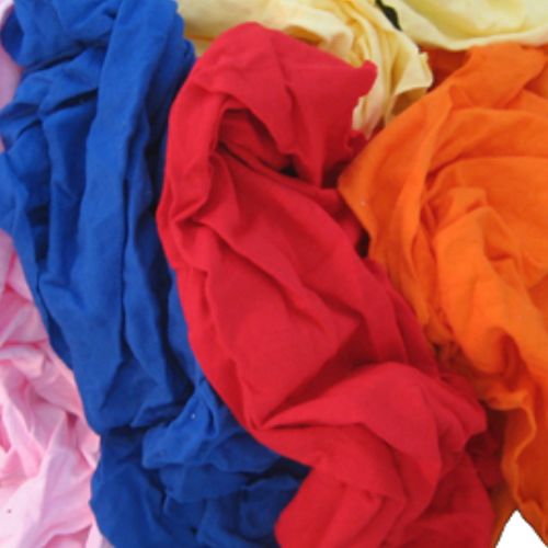 New Colored T-Shirt Rags 25# Box - HeavyDutyShopTowel.com
